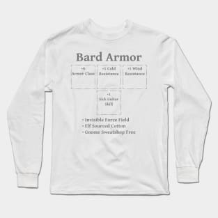 Bard Armor: Role Playing DND 5e Pathfinder RPG Tabletop RNG Long Sleeve T-Shirt